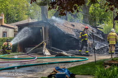 Wheeling IL fire department detached garage fire 5-12-17 Anthony Road Larry Shapiro photographer Shapirophotography.net